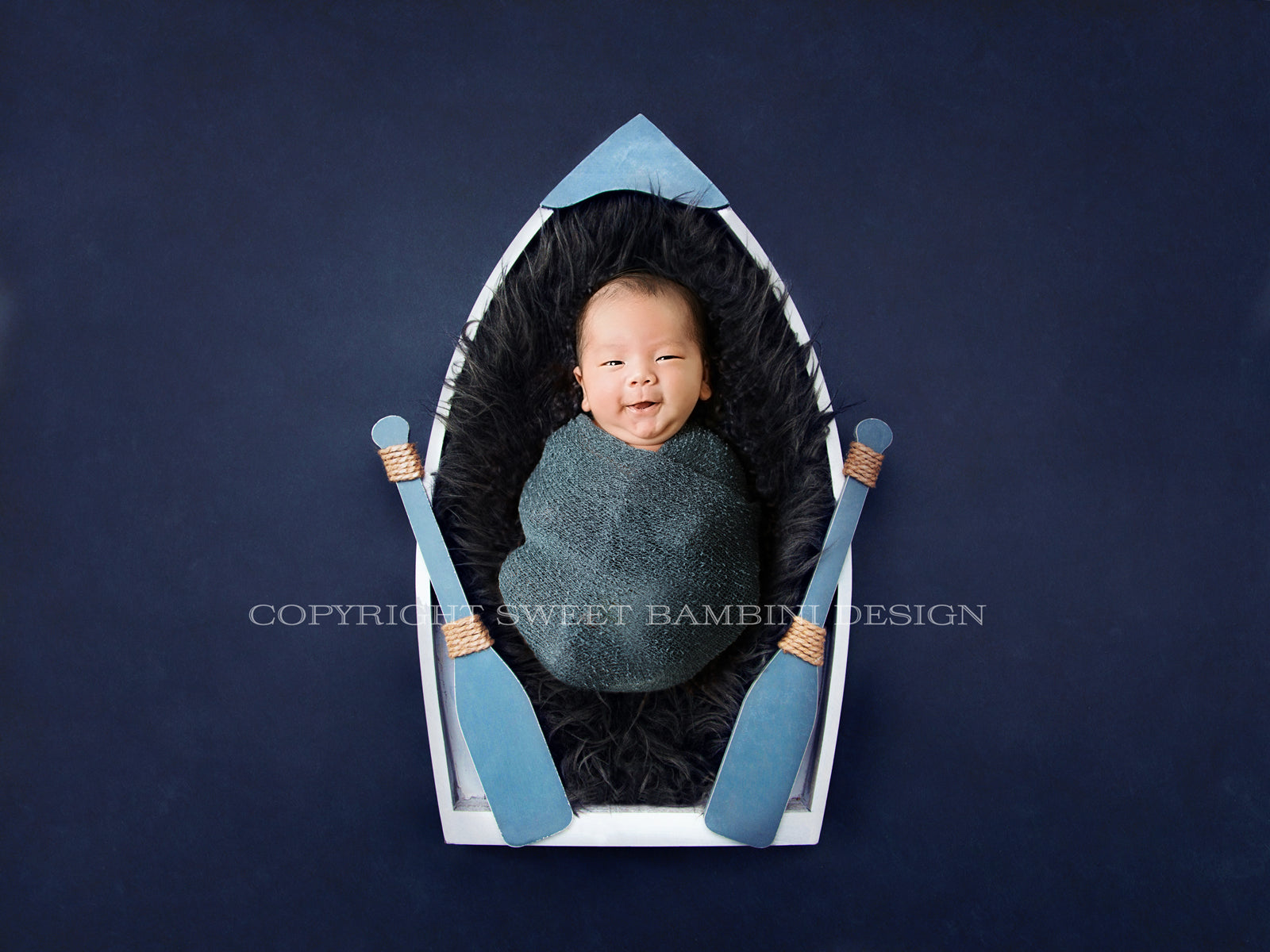 Little Blue Boat Newborn Backdrop