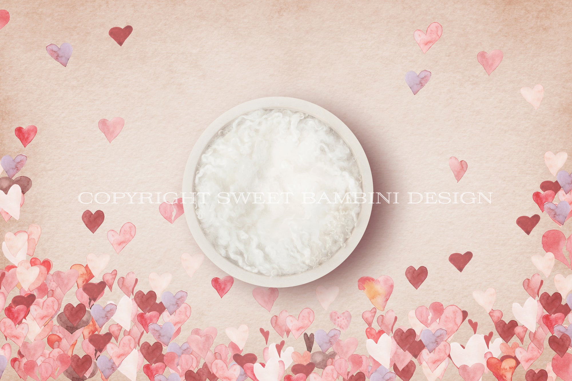 Pinks Hearts Newborn Digital Backdrop